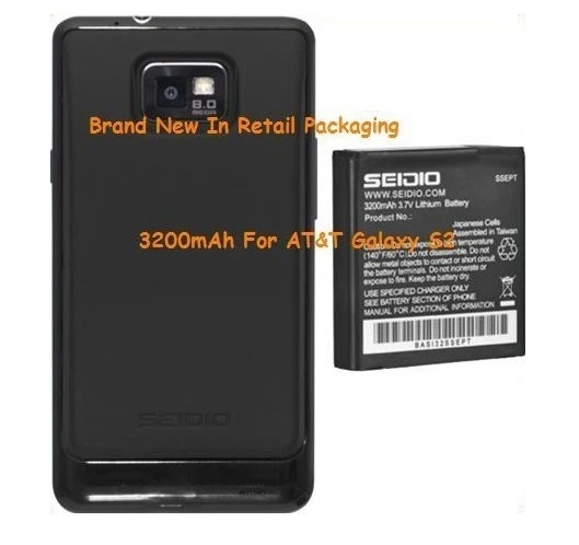 Bateria Seidio OEM Super Estendida Para Samsung Galaxy S2 S 2 II AT&T I777 3200MAH - Imagem 1 de 1