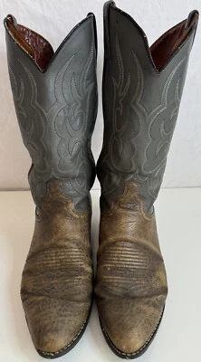 J. Chisholm Boots Exotic Ostrich 912 Mens Size 10.5EE Grey Leather USA Made - Image 1 of 4