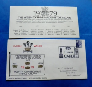 1979 Cymru Wales Forth Consecutive Triple Crown Welsh Rugby Union Cover - Picture 1 of 2