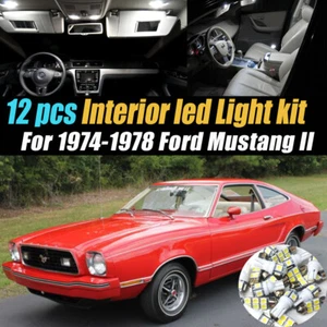 Kit de 12 bombillas LED súper blancas interiores de coche para Ford Mustang II 1974-1978 - Imagen 1 de 9