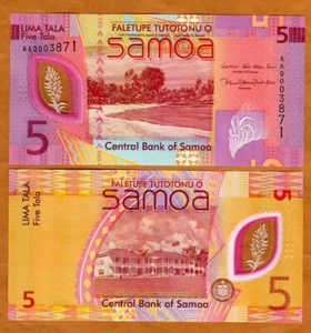 Western Samoa, 5 Tala, ND (2023), P-New, Polymer, AA-Prefix UNC - Picture 1 of 1