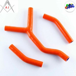 For KTM 200/250/300 EXC/XC 2004-2007 Silicone Radiator Coolant Hoses Kit Orange - Picture 1 of 3