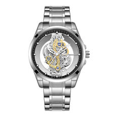 Fashion Sport Men's Stainless Steel Case Clear Dial Pointer Quartz Wrist Watch