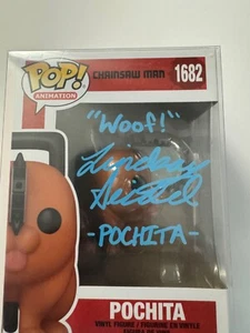 ¡Pochita Funko Pop firmado por Lindsay Seidel! Motosierra Hombre #1682 Autenticada Auto - Imagen 1 de 7
