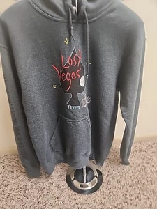 Tim Burton Lost Vegas Neon Museum Sz Small Gray Pullover Hoodie Lace Up - Picture 1 of 6