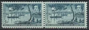 US 1953 Sc# 1021 set Commodore Perry Tokyo bay Japan ship boat pair MNH - Picture 1 of 1