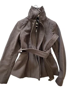 REISS Women’s Brown Wool /Cashmere Tie Belt Jacket SMALL NEW W/o TAGS - Picture 1 of 9