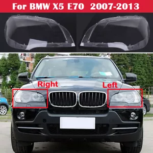 2x Left+Right Lamp Cover Headlight Cover Lampshade Lens for BMW X5 E70 2008-2013 - Picture 1 of 9
