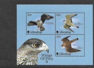 BIRDS OF PREY EAGLE &MERLIN GIBRALTAR MIN SHEET MNH - Picture 1 of 1
