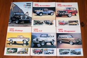 Lote de folleto de ventas de línea completa Jeep camioneta Scrambler camioneta Wagoneer CJ-5 CJ-7 1982 de colección - Imagen 1 de 7