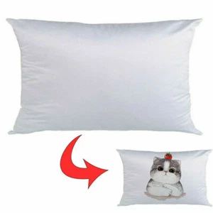 1PC 20" x 30" White Sublimation Blank Pillow Case Sofa Waist Cushion Cover Gift - Picture 1 of 7
