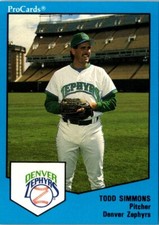 1989 ProCards Todd Simmons #30 Denver Zephyrs