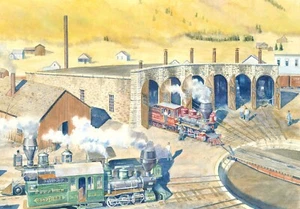 Como Roundhouse DSP&P Dampfzüge, South Park, Farbe. Chris Oldham Kunstdrucke - Bild 1 von 1