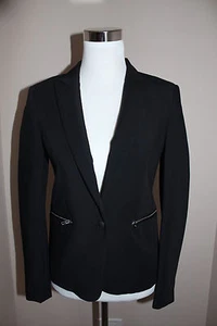 Blazer negro cuello cuero cordero alpino RAG & BONE $595 NUEVO CON ETIQUETAS TALLA 0 - Imagen 1 de 12