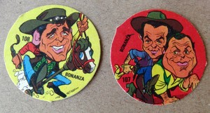 DAN BLOCKER Bonanza TRADING CARDS Caricature 1981 SOUTHAMERICA Pernell Roberts