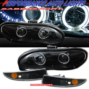 Combo Set of Black Halo Projector Headlights w/ Bumper Lights for 98-02 Camaro - Picture 1 of 3