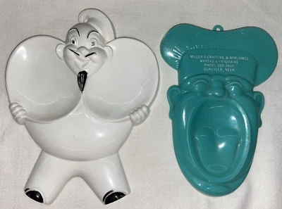 Soporte de cuchara de plástico vintage (2) Jolly Chef Mid-Century pared Adv. NE. Decoración MCM Foto 1 de 4