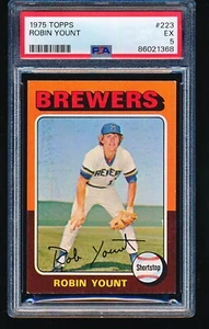 1975 Topps ROBIN YOUNT Rookie #223 PSA 5 - No Creases - Picture 1 of 2