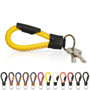 " Bangkok " - Tumatsch-Leder Real Leather Keychain Black & Yellow - Picture 1 of 6