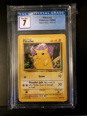 2000 Pokemon Pikachu - Base Set 2 - 87/130 - PSA 7 - Image 1 of 2