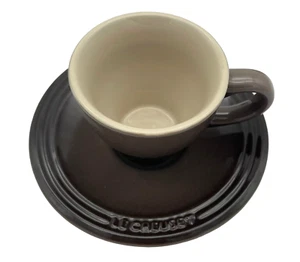 Le Creuset Cafe Collection Espresso Cup 2 oz. w/Saucer Brown Ombre - Picture 1 of 7