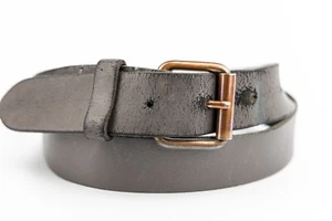 Cinturón de cuero real aspecto envejecido hebilla de cobre informal estilo resistente 36-38" - Imagen 1 de 6