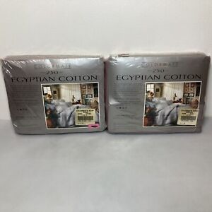 New Vintage Colormate Egyptian Cotton 250 CT One King Fitted And Flat Sheet NOS