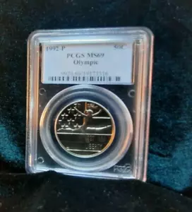 1992 P PCGS MINT STATE 69 HALF GRADED SLABBED MS69 OLYMPIC 50C MS-69 - Picture 1 of 2