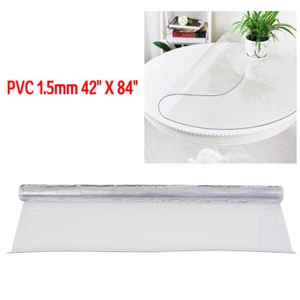 PVC Tablecloth Protector Waterproof Transparent Table Cover 42 X 84 1.5mm HOT - Picture 1 of 11