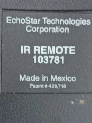 EchoStar 103781 IR Satellite Receiver Remote Control Case Front  - Image 1 of 3