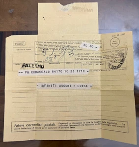 TELEGRAMMA 25.05.1950 DA ROMA A PALERMO - FATEVI CORRENTISTI POSTALI - - Picture 1 of 2