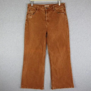 Cleo Wolf Jeans Womens 30 x 30 Orange Rust Wide Leg Bellbottom Streetwear Casual - Picture 1 of 13