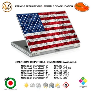 America flag sticker adesivo notebook tablet bandiera USA print pvc 1 pz. - Zdjęcie 1 z 2
