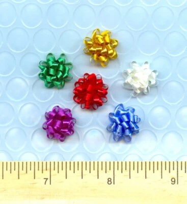 Sue's 6 Handmade Bows for your Dollhouse size wrapped Gifts Set # CHRISTMAS - Image 1 of 2