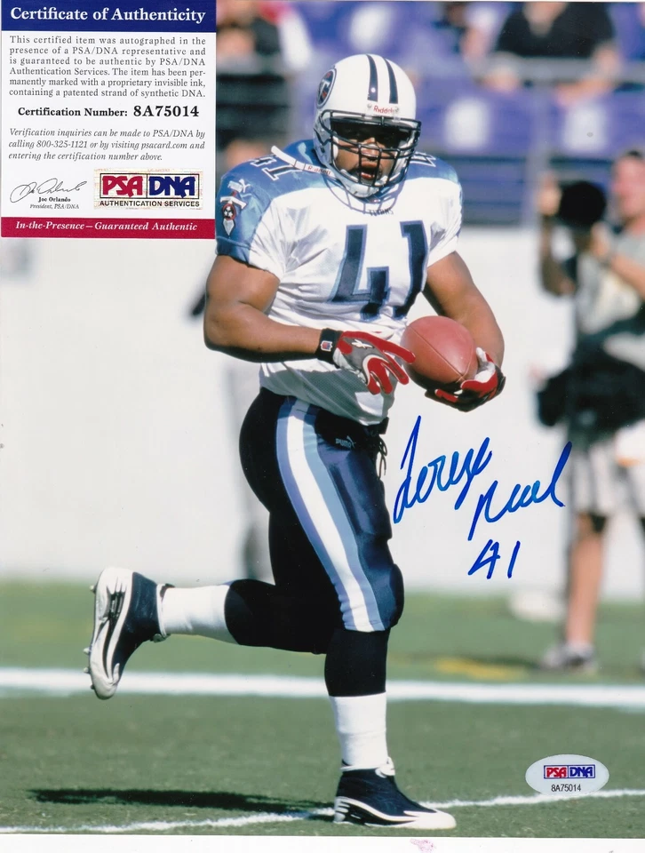 LORENZO NEAL TENNESSEE TITANS  PSA AUTHENTICATED  ACTION SIGNED 8x10 - Image 1 of 1