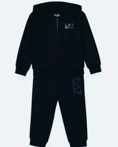 Tuta Bambino EA7 Emporio Armani Cotone Felpa Pantalone 6DBV56 1562 Blu - Foto 1 di 4