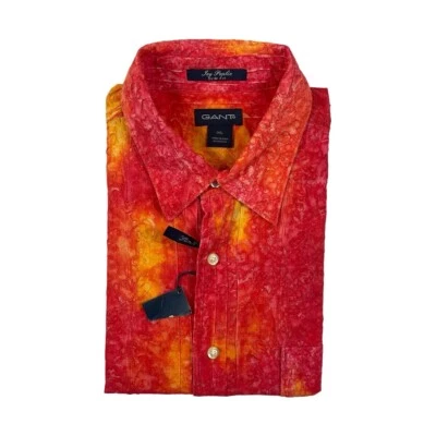 GANT Joy Popelina Rojo Naranja Tie Dye S/S Botón Delantero Talla XL NUEVO CON ETIQUETAS Foto 1 de 4