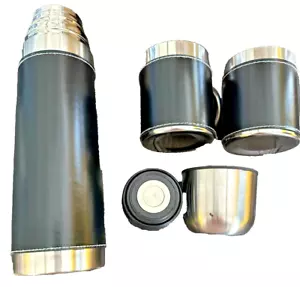 Stainless Steel Thermos with 2 Cups - New - Picture 1 of 4