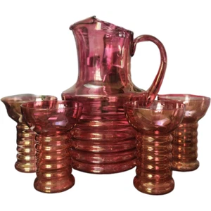 Dunbar Ring Set di bicchieri ottici lampeggianti rosa iridescenti - Foto 1 di 7