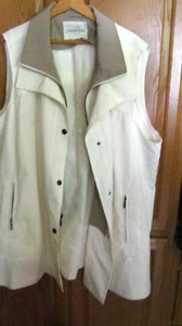 *Coldwater Creek Women's 3X Ivory  Vest Jacket Vintage Mint Condition POLYESTER - Picture 1 of 2