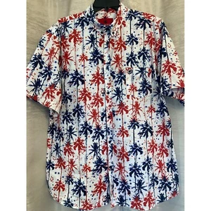 Southern Proper Button Up Shirt Palm Tree Print Short Sleeve XXL - Picture 1 of 8