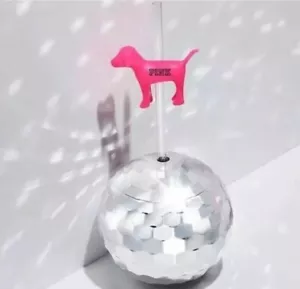 New Unopened Victoria’s Secret PINK Dog Limited Edition Disco Ball Cup W/Straw - Picture 1 of 2