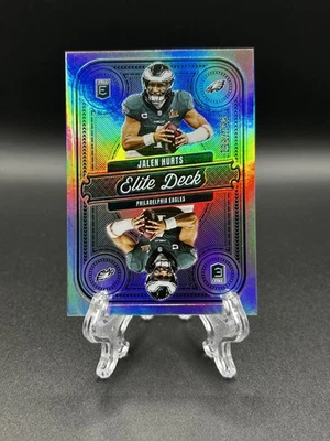 Jalen Hurts СЕРЕБРЯНАЯ ПРИЗМА NO/799 ЭЛИТНАЯ КОЛОДА КАРТ 2025 Panini Donruss Elite ОРЛЫ - Изображение 1 из 2