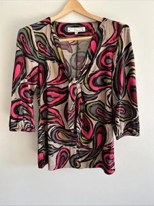 Trina Turk Women’s 100% Silk Print Top Sz M - Picture 1 of 13