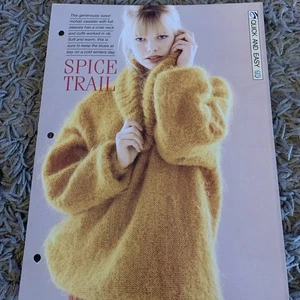 VINTAGE CREATIVE NEEDLES PATTERN SPICE TRAIL KNITTING PATTERN IN MOHAIR YARN - Picture 1 of 5