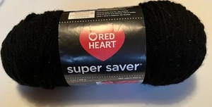 Hilo Red Heart Super Saver negro premium 7 OZ Acrílico mediano-4 E300B-0312 - Imagen 1 de 2