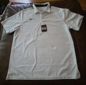 Nike Dri-fit 2015 Mens Large White Polo NEW - Picture 1 of 3