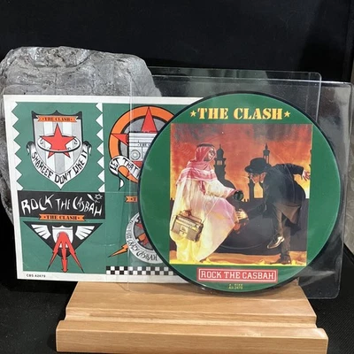 The Clash  ROCK THE CASBAH Picture Disc LIMITED EDITION 7” 45 + Stickers NM/NM - image 1 of 2