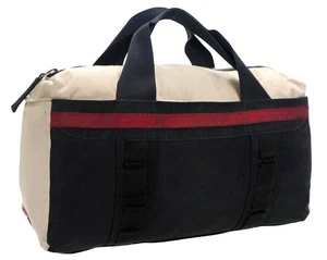 Authentische Vintage PRADA 1990er Ära schwarz beige Nylon Beuteltasche Tasche Italien Linea Rossa - Bild 1 von 11