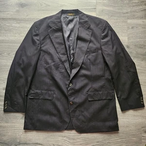 Chaqueta Brooks Brothers Hecha en EE. UU. Bla,er Para Hombre Talla 48 Larga Negra Excelente Cndt  - Imagen 1 de 13